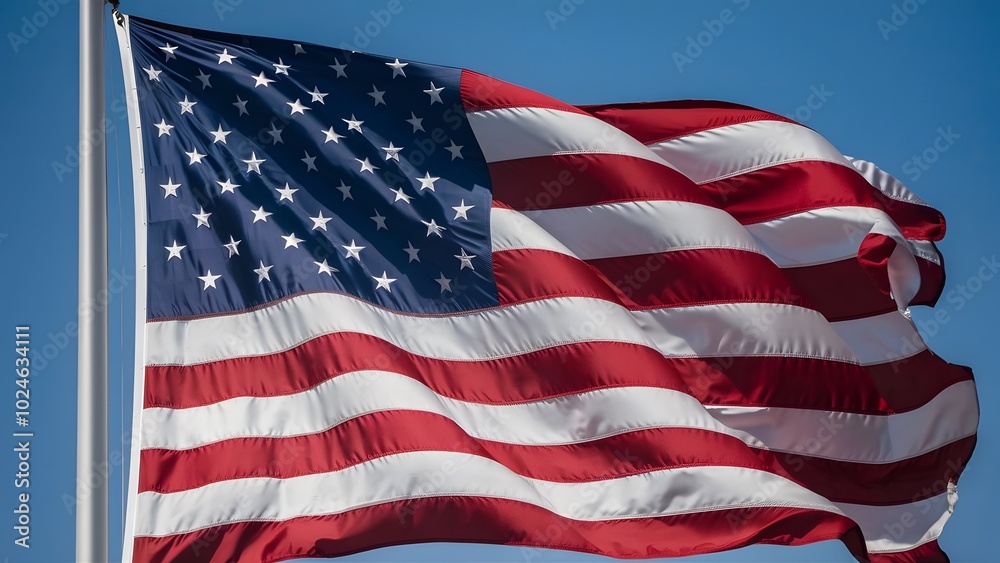 Obraz premium American flag on a blue background