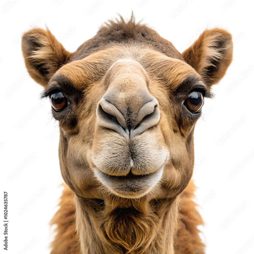 Obraz premium Closeup of a Camel. Portrait Isolated on White Background. 