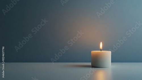 Tranquil Moment: A Solitary Candle in the Darkness