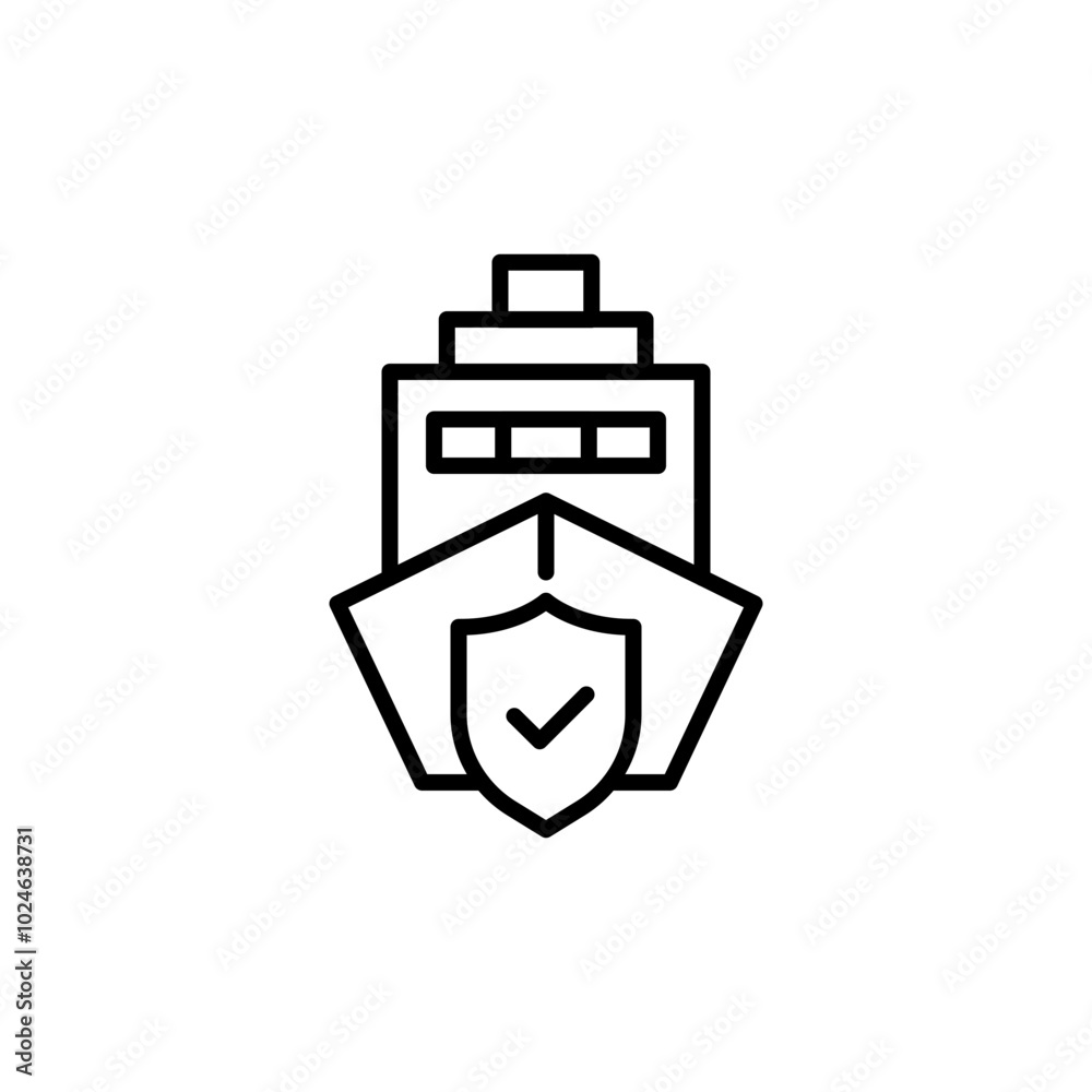 Ship insurance outline icons, minimalist vector illustration ,simple transparent graphic element .Isolated on white background Ship insurance outline icons, minimalist vector illustration ,simple transparent graphic element .Isolated on white background