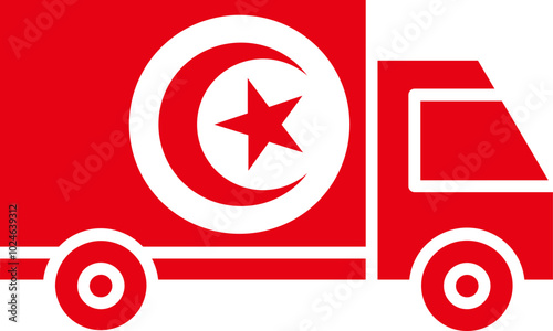 Truck Icon of Tunisia Flag