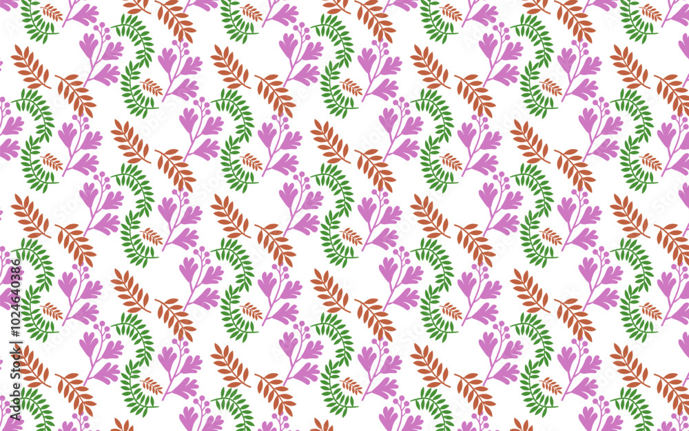 Fototapeta premium Vector seamless pattern with leaves. Abstract background for wallpaper, wrapping 