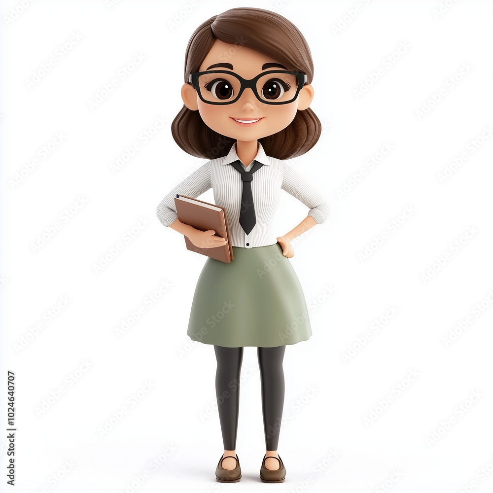 3D Mascot: Teacher isolated on white background 3D Mascot: Teacher isolated on white background