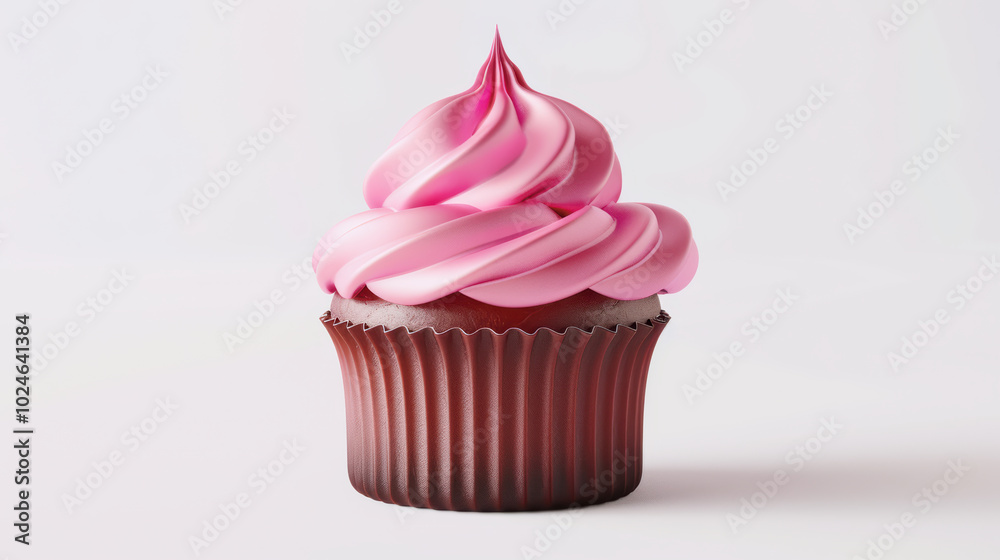Delicious cupcake with pink frosting, perfect for celebrations and sweet treats. Its inviting appearance makes it delightful addition to any dessert table