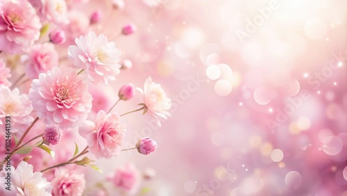 Fototapeta Naklejka Na Ścianę i Meble -  soft light pink abstract background with flowers Depth of Field