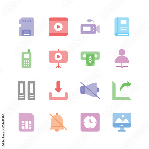 Get this amazing network and communication icons set in modern style