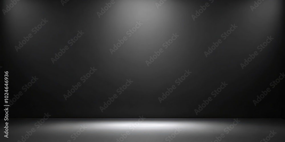 Dark Studio Background with Spotlights and Empty Space for Product Display Dark Studio Background with Spotlights and Empty Space for Product Display
