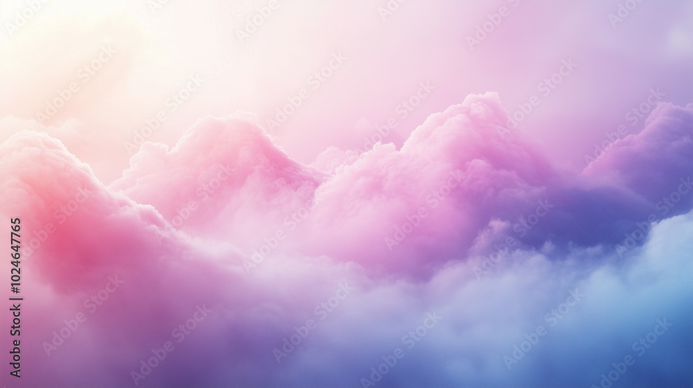 Cotton Candy Colored Clouds Floating in Dreamlike Sky Cotton Candy Colored Clouds Floating in Dreamlike Sky