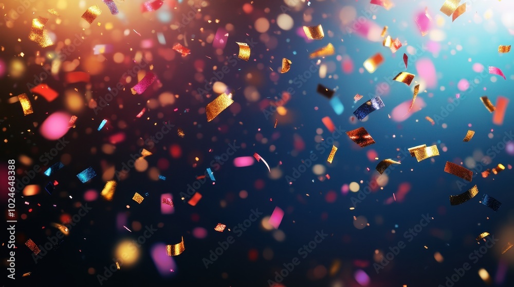 Vibrant Celebration of Colorful Confetti in the Air Vibrant Celebration of Colorful Confetti in the Air