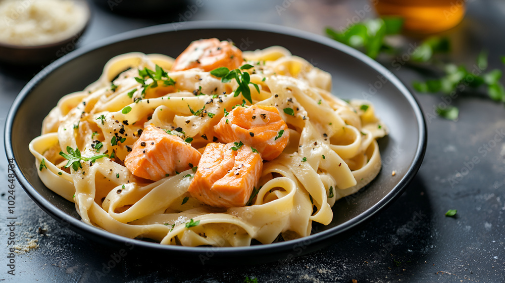 Pasta with shrimps and vegetables, Healthy diet food concept, Top view,tasty pasta with salmon on a the table,grilled salmon fillet with spaghetti creamy tomato sauce
Pasta with shrimps and vegetables, Healthy diet food concept, Top view,tasty pasta with salmon on a the table,grilled salmon fillet with spaghetti creamy tomato sauce