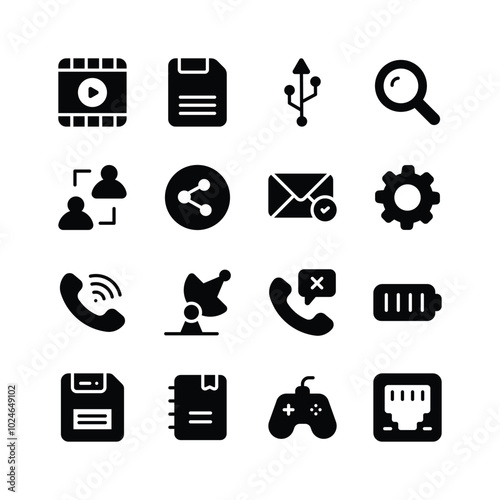 Pack of network and communication icons in editable style