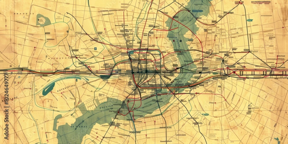 Boston Transportation Network. City Exploration concept Boston Transportation Network. City Exploration concept