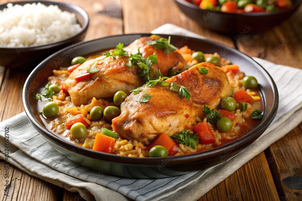 Spanish chicken stewed with rice Spanish chicken stewed with rice