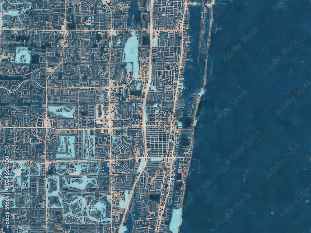 Painterly Style City Map of Boynton - 1000 F 1024652908 HMOqUzxYP1gW3IMIxrY9Y0BnTePp7TmE 