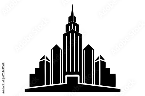 Skyscraper | vector silhouette illustration on white background