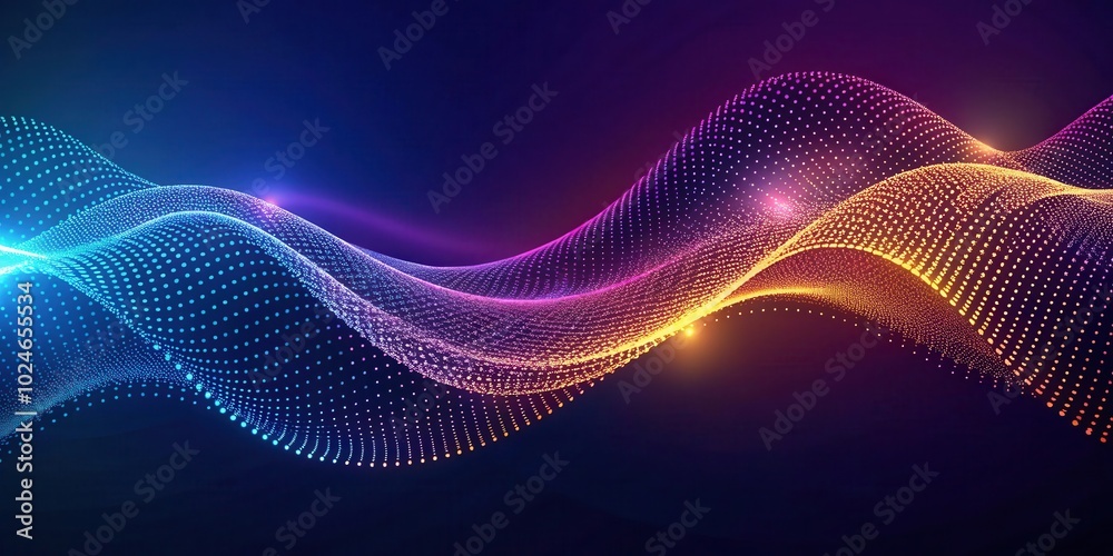 Abstract Glowing Wave of Particles with Gradient Colors Abstract Glowing Wave of Particles with Gradient Colors