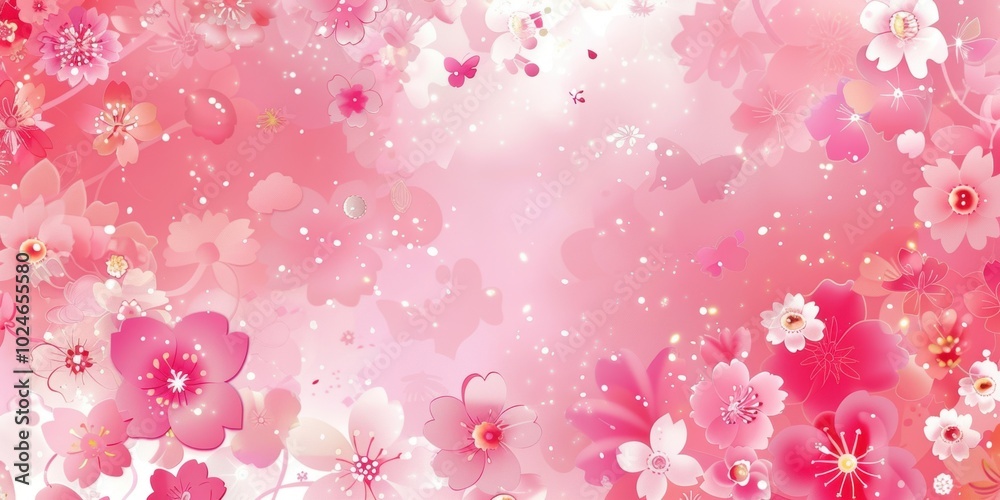 Lovely Pink Floral Wallpaper. Delicate and Charming Theme Lovely Pink Floral Wallpaper. Delicate and Charming Theme