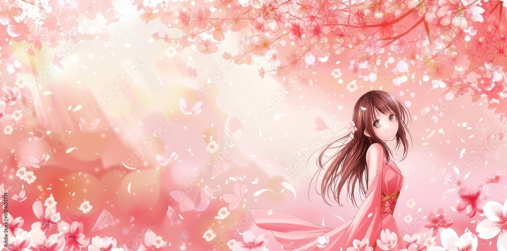 Dreamy Floral Paradise. Girly and Detailed Wall Art Concept Dreamy Floral Paradise. Girly and Detailed Wall Art Concept
