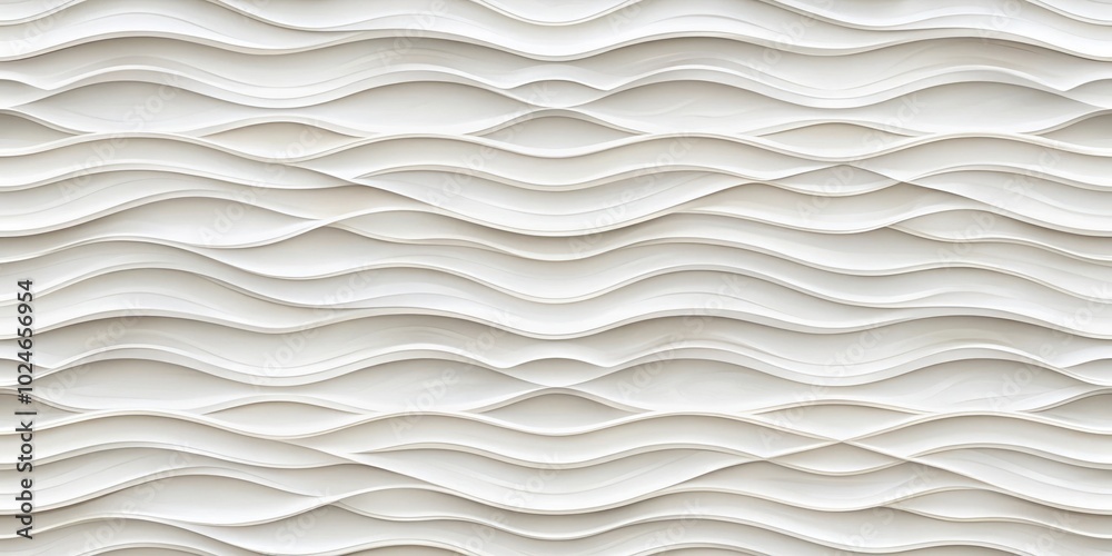 Fototapeta premium Abstract White Wave Pattern with Subtle Shadow Play and Embossed Texture