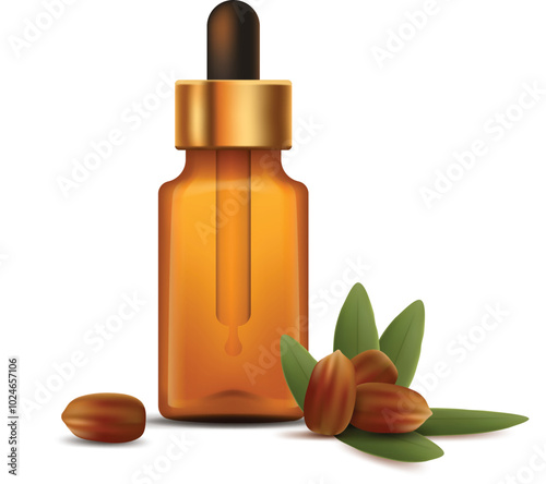 bottle of oil and flower