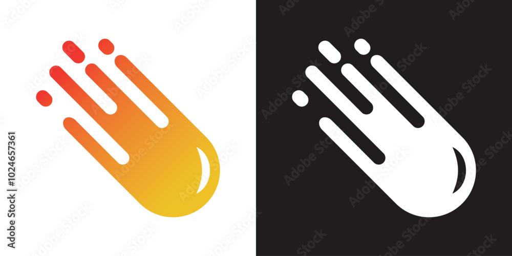 Comet meteor logo vector icon illustration design Comet meteor logo vector icon illustration design