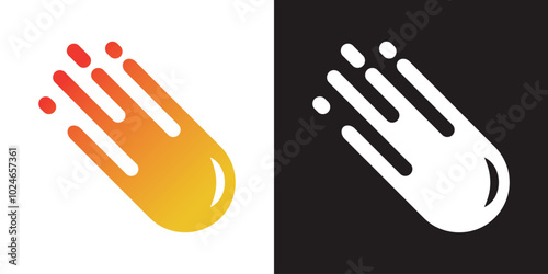 Comet meteor logo vector icon illustration design