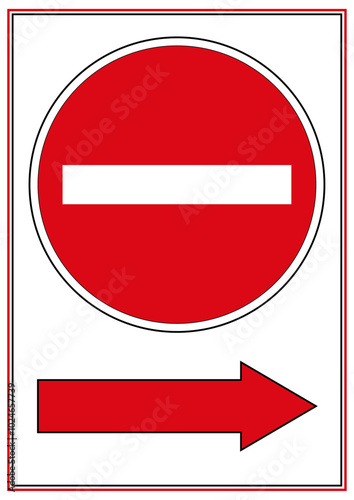 Sens interdit + flèche direction réversible