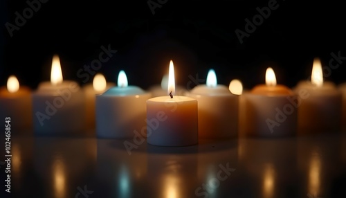 candles on a dark background with one outstanding