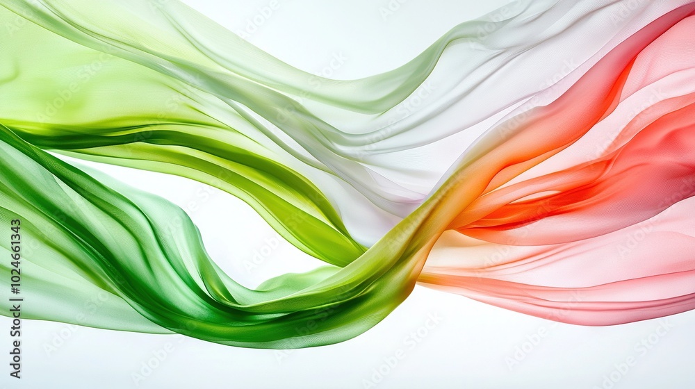 A red, white, and green object flies through the air, trailing a long, flowing, green, red, and white tail A red, white, and green object flies through the air, trailing a long, flowing, green, red, and white tail