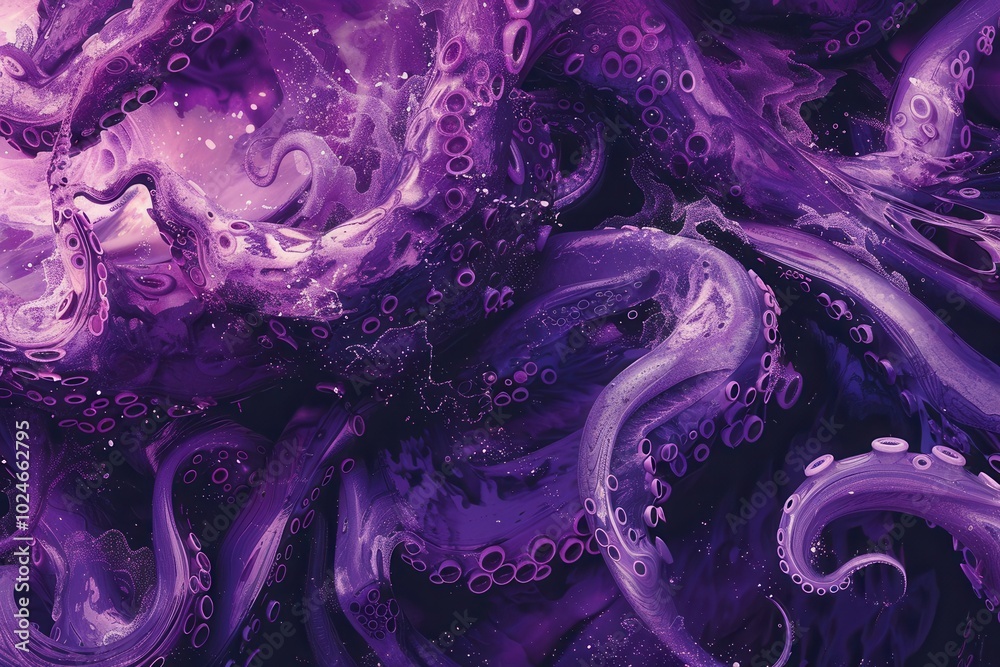 Obraz premium Vibrant Purple Wall Art. Intricate High Detailed Aesthetic