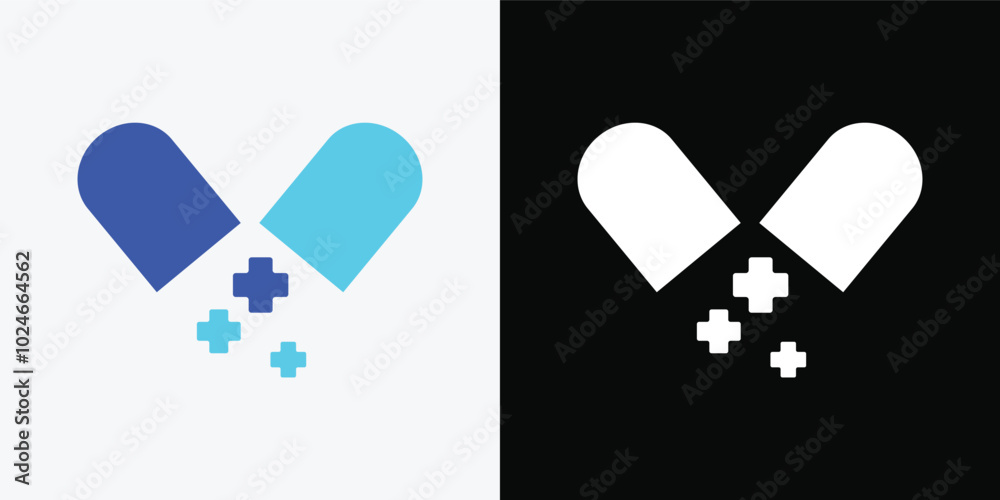 Capsule pill medicine drug logo icon. Capsule pill medicine drug logo icon.