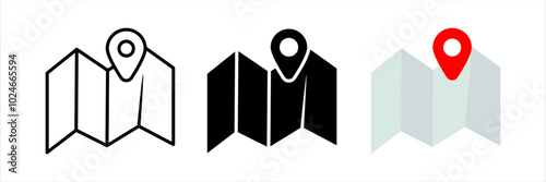 Map icon set. Location sign. for mobile concept and web design. vector illustration on white background
