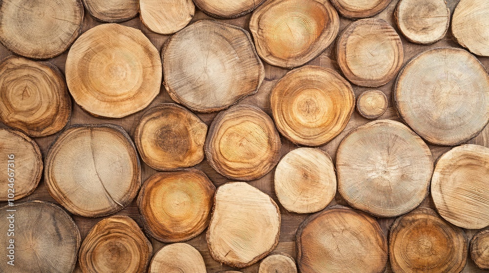 Pile of natural log round teak wood texture background for interior wall decoration Pile of natural log round teak wood texture background for interior wall decoration