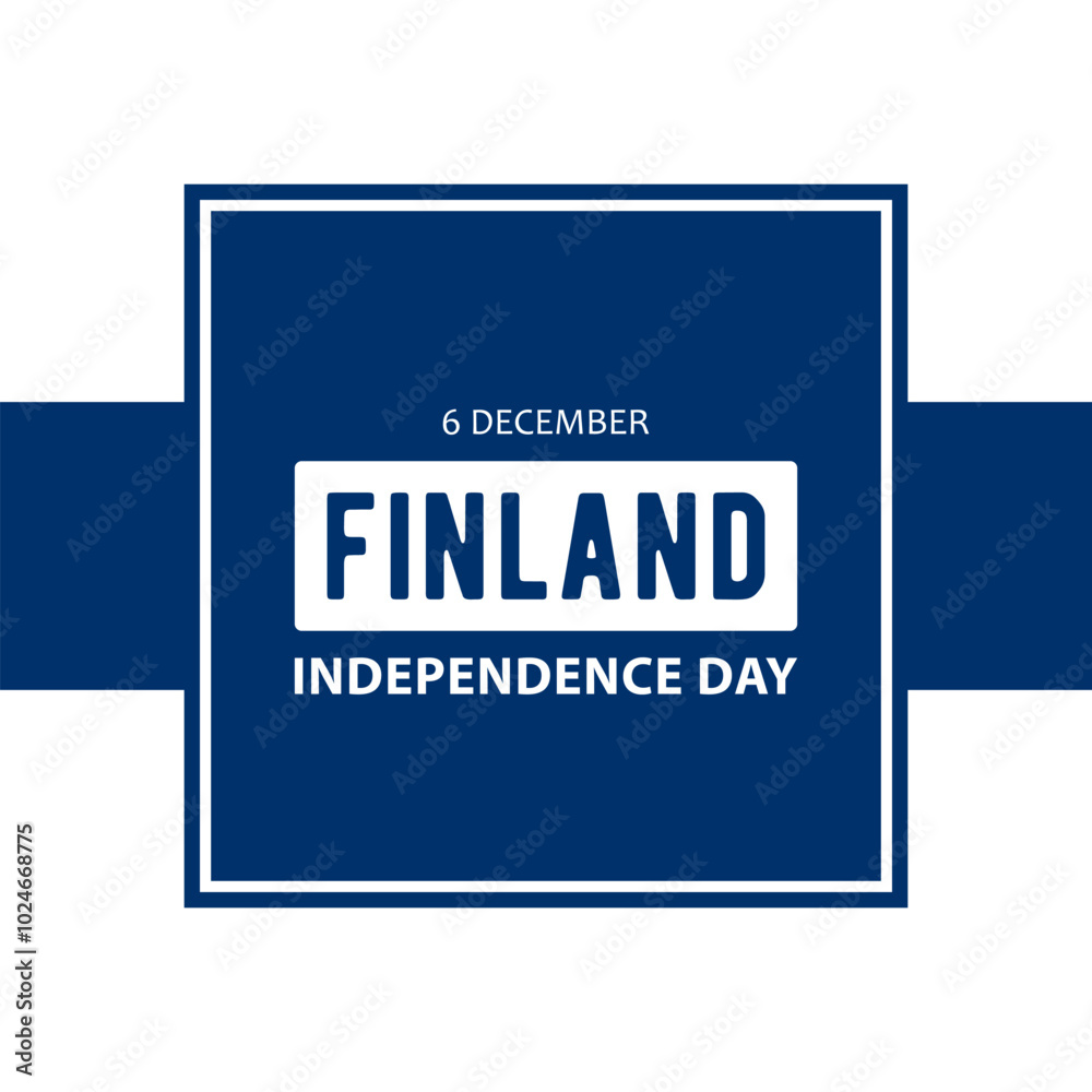 Finland Independence Day, minimalist simple design for poster, sticker, sign or banner. Text Finland Independence Day, 6 december on white and blue background. Finland Independence Day, minimalist simple design for poster, sticker, sign or banner. Text Finland Independence Day, 6 december on white and blue background.