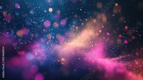 Abstract Purple and Orange Glitter with Bokeh Effect