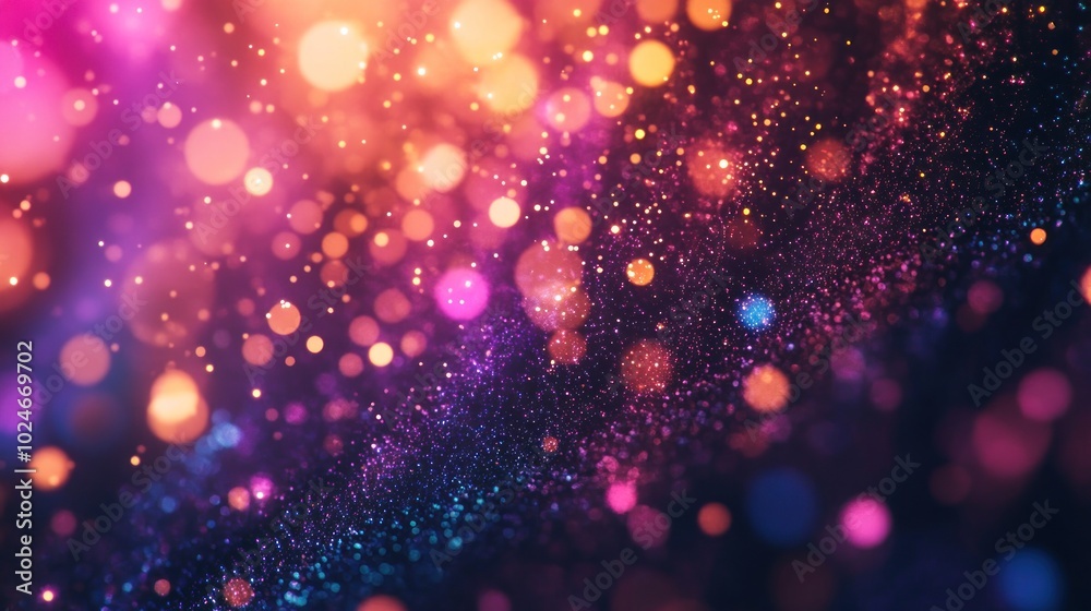 Abstract Background with Colorful Bokeh and Glitter Abstract Background with Colorful Bokeh and Glitter