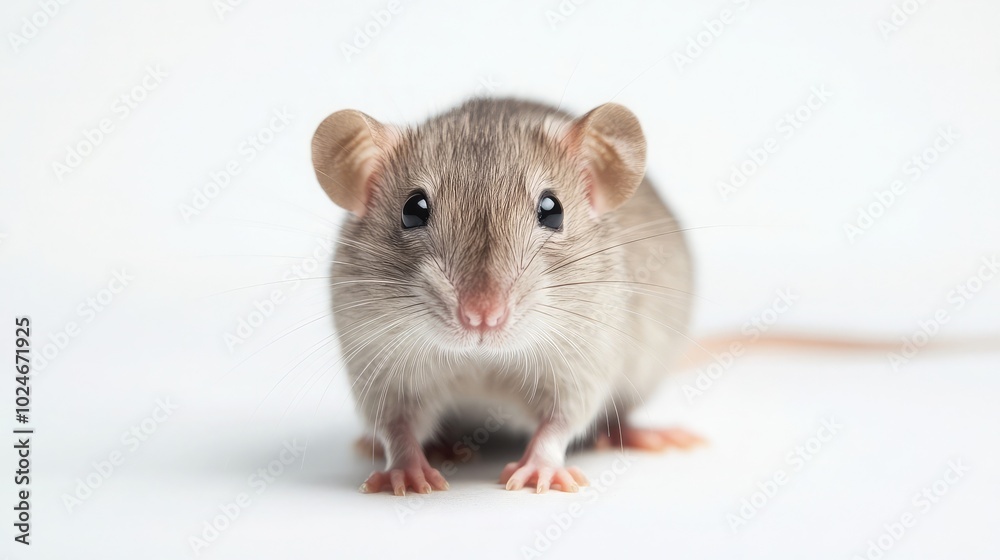 Photograph of a rat on a white background, studio Photograph of a rat on a white background, studio