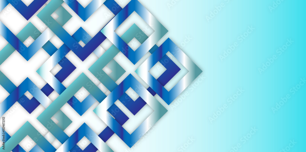 Obraz premium Minimal geometric abstract background. Template for wallpaper, banner, presentation, background. Neon hexagon, vector. lines, corners, triangle, rectangle, square. White, blue, modern, black, golden.