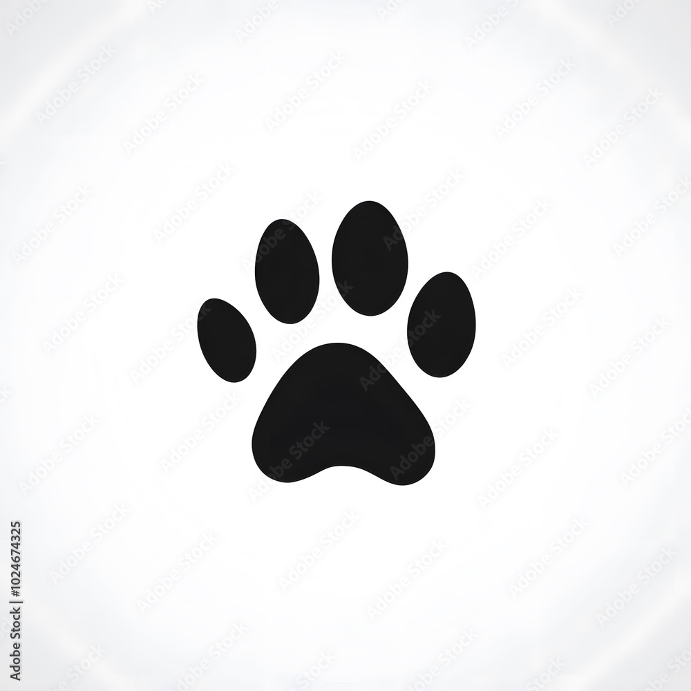 Black animal paw print icon isolated on white background Black animal paw print icon isolated on white background