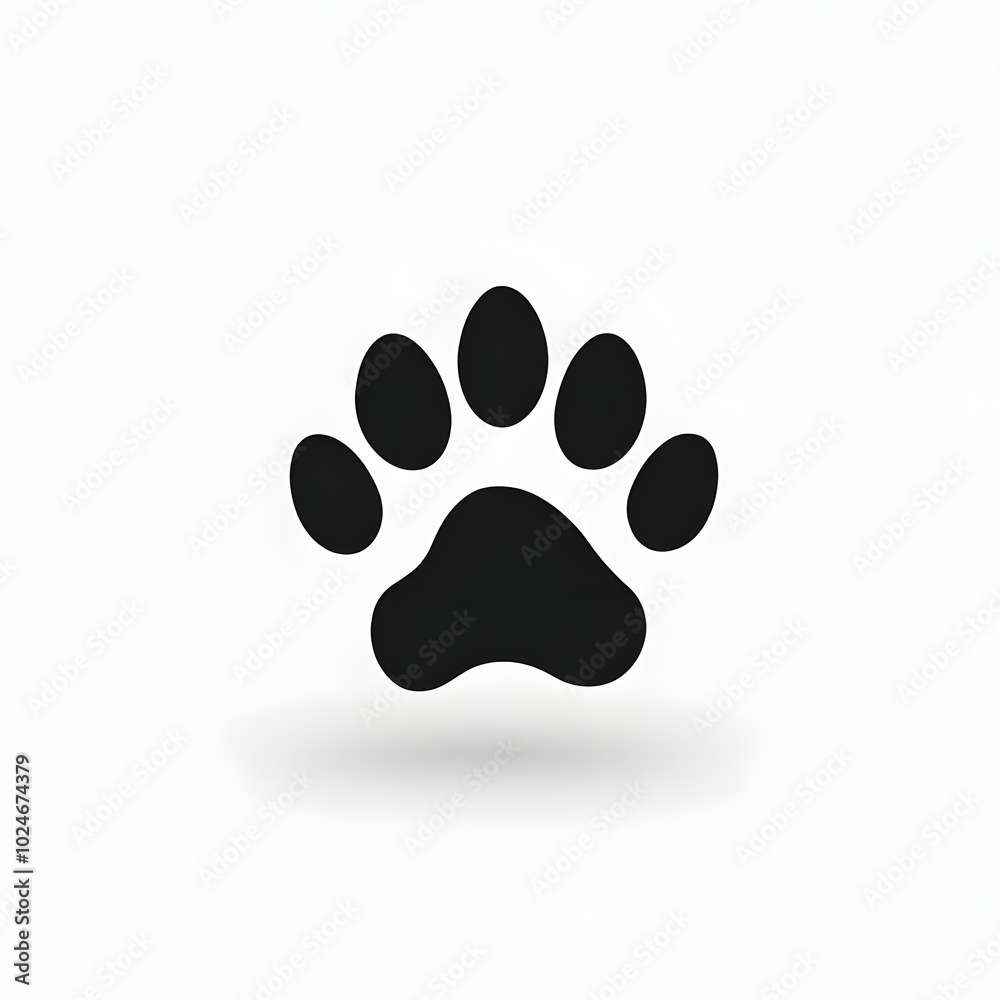 Black animal paw print icon isolated on white background Black animal paw print icon isolated on white background