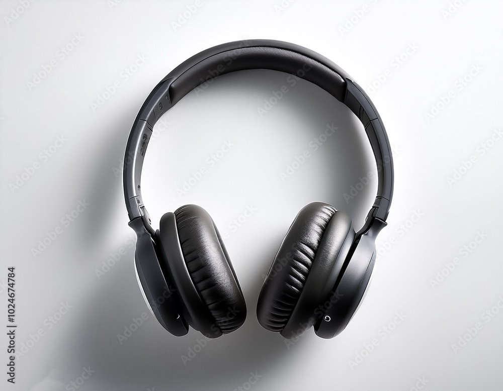Headphone wireless lying down on a white background Headphone wireless lying down on a white background