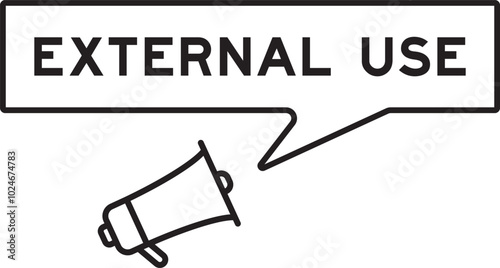 Megaphone icon with speech bubble in word external use on white background