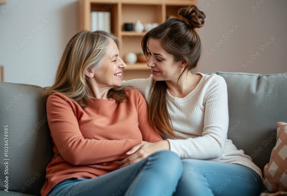 A mother and daughter find comfort in each other's company on th A mother and daughter find comfort in each other's company on th