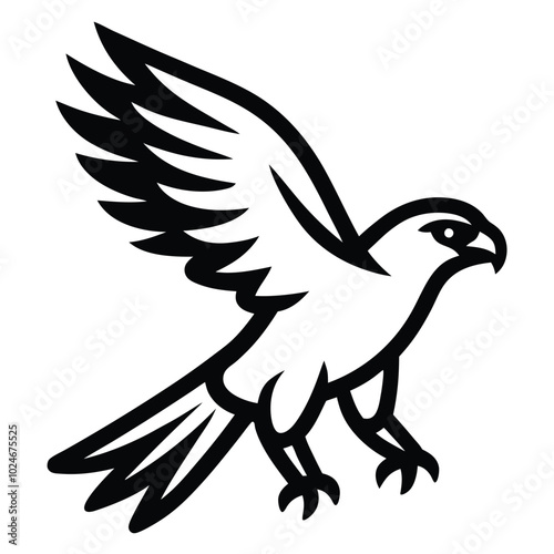 Solid color Rough-Legged Hawk (Rough-Legged Buzzard) animal vector design