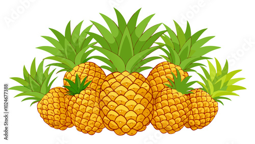 pineapple vector illustration - vector illustration of pineapple isolated on white, pineapple vector art