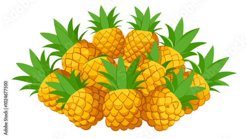 pineapple vector illustration - vector illustration of pineapple isolated on white, pineapple vector art