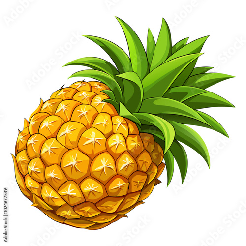 pineapple vector illustration - vector illustration of pineapple isolated on white, pineapple vector art