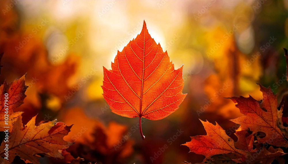 Obraz premium Autumn Leaf Detail, Nature's Vibrant Hues