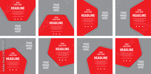 Editable set of Instagram post design. Social media post template. Promo sale offer vector post.