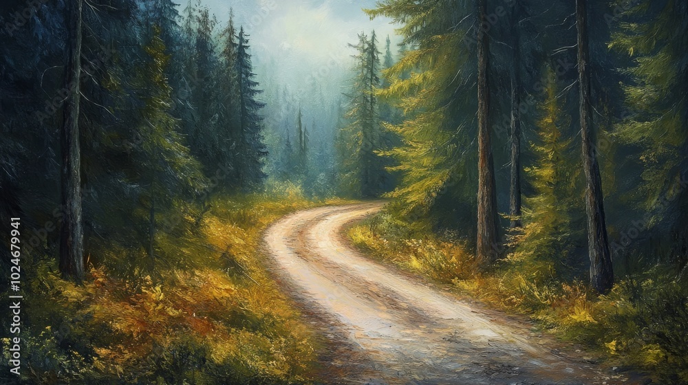 Obraz premium Forested mountain path